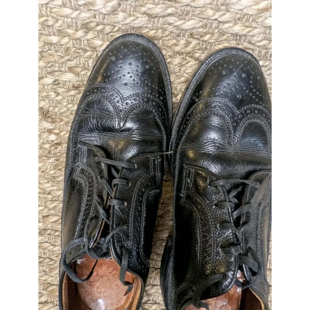 Thom McAn O’Sullivans Leather Oxford Brogue Black Dress Shoes Loafers Size 8.5